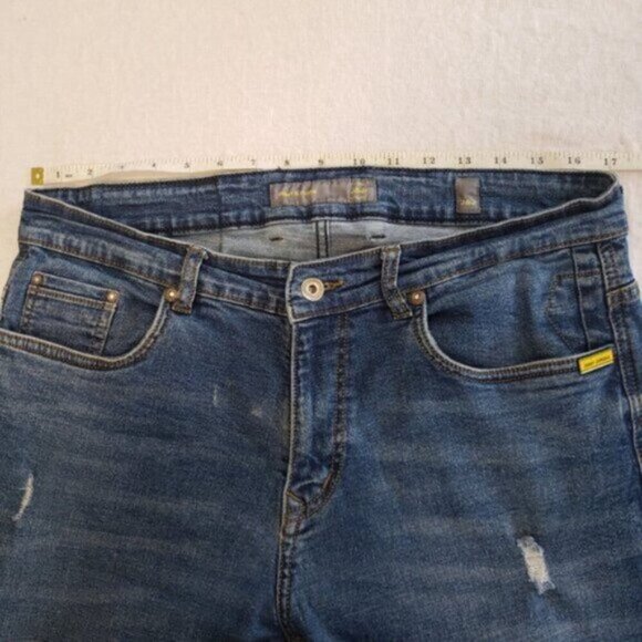 Jimmy & Jordan Men's Jean Size 34 x 30 Faded Distressed Skinny Ankle Fit - Picture 10 of 14